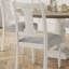 Ensemble de 2 chaises d'appoint en bois massif blanc, revêtement en lin gris, sièges de salle à manger patinés