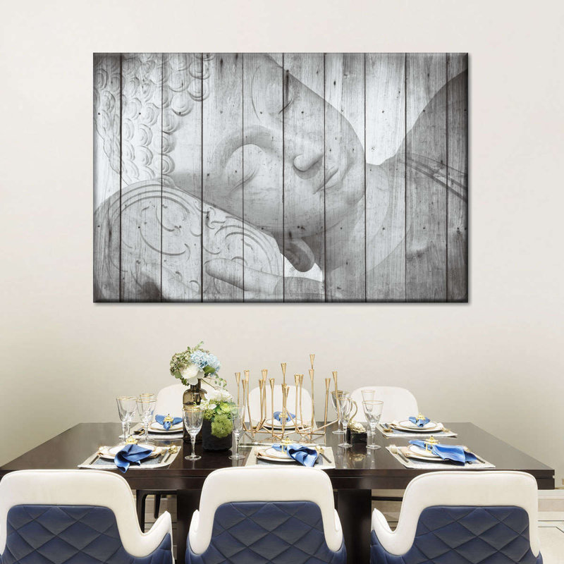 Bouddha couché sur toile, H 8 po x l 12 po x P 1 po