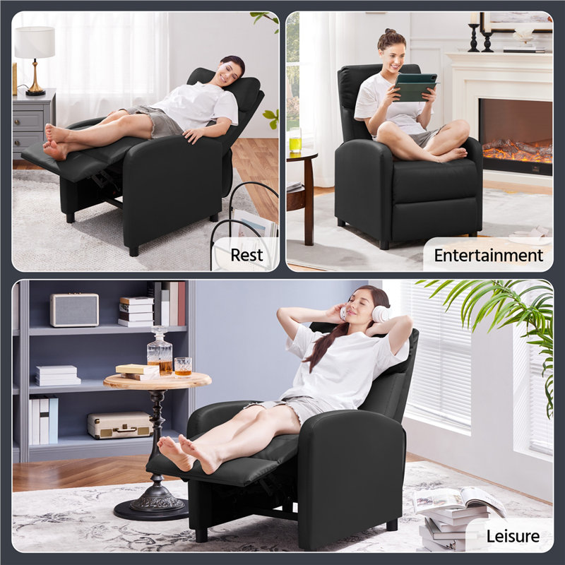 Ranford 61.5cm Wide Zero Gravity Recliner, Black