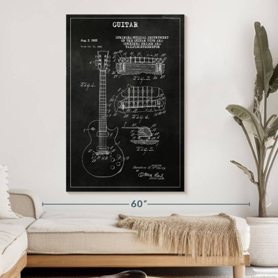 «Guitare BW», reproduction sur toile