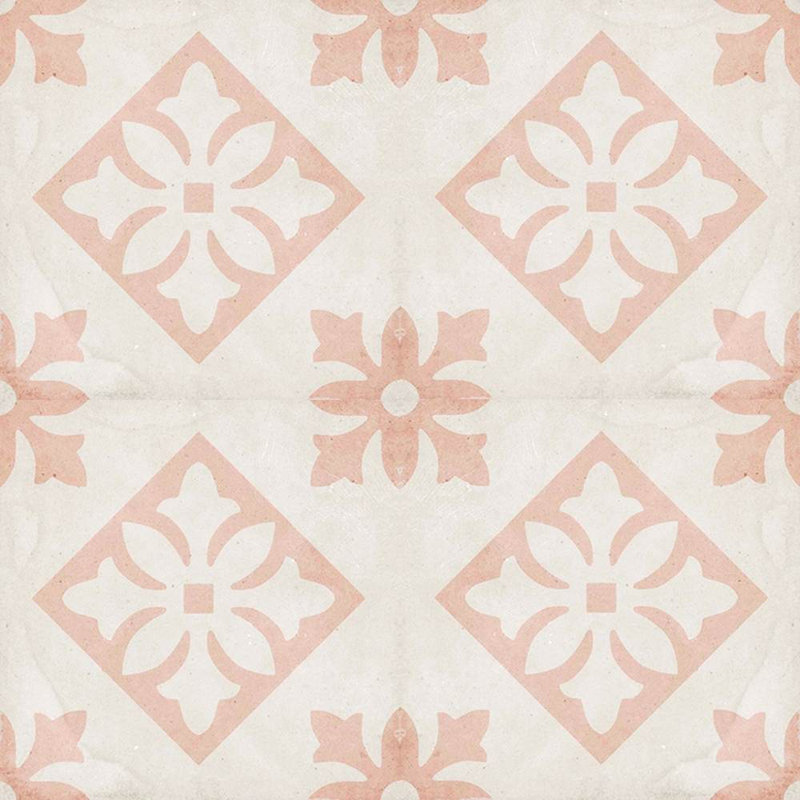 Carreau de porcelaine pour plancher et mur à motif 8 po x 8 po Seville Art, Rose Padoue