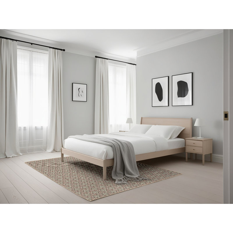 Tapis zone beige à motifs, Rectangle 5 pi x 7 pi