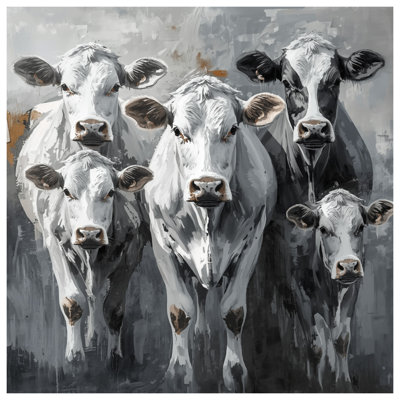 Groupe de vaches peignant des coussins décoratifs à double face