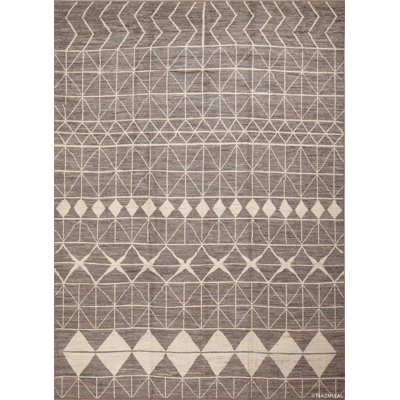 One-of-a-Kind 9'10" X 13'2 New Age Area Rug Gray/Cream