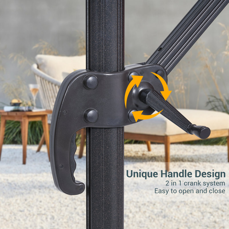 Parasol en porte-à-faux rectangulaire 120 po x 96 po Rozelin, Gris