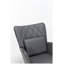 Fauteuil à bascule en polyuréthane gris avec coussin lombaire et repose-pieds pour chambre d'enfant ou salon