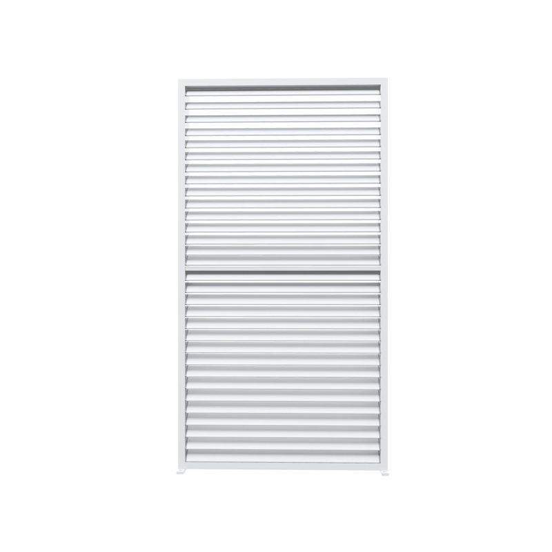 Purple Leaf Fixed Aluminum Shutter Wall For Louvered Pergola, White, 89.25" H x 36.77" W x 1.97" D