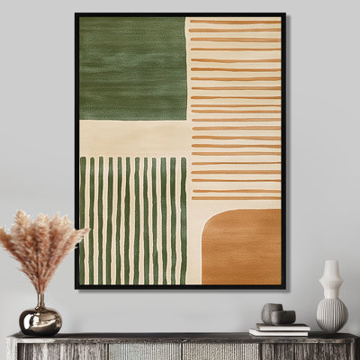Impression sur toile orange orange vert éthéré optique - Mid-Century, art moderne Mid-Century