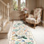 Tapis de couloir lavable 2 x 6: tapis de cuisine floraux avec envers antidérapant Tapis d'entrée de style rétro à poils courts pour le salon Chambre à coucher Tapis de sol résistant à l'eau douce pour salle de bain (2 x 6, crème)-2010437454-1986627586