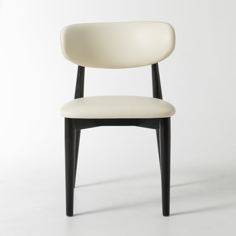 Solid Oak Modern Assembled Upholstered Dining Chair, Black