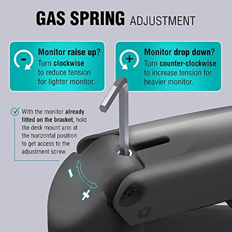 ELG F160N Full Motion Dual Monitor Desk Mount Swivel Stand Gas Spring for 17”-35” VESA Two Screens