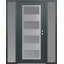 Porte d'entrée avant prémontée à 2 panneaux latéraux en acier argenté anthracite / anthracite-119905890-119905894-119905895