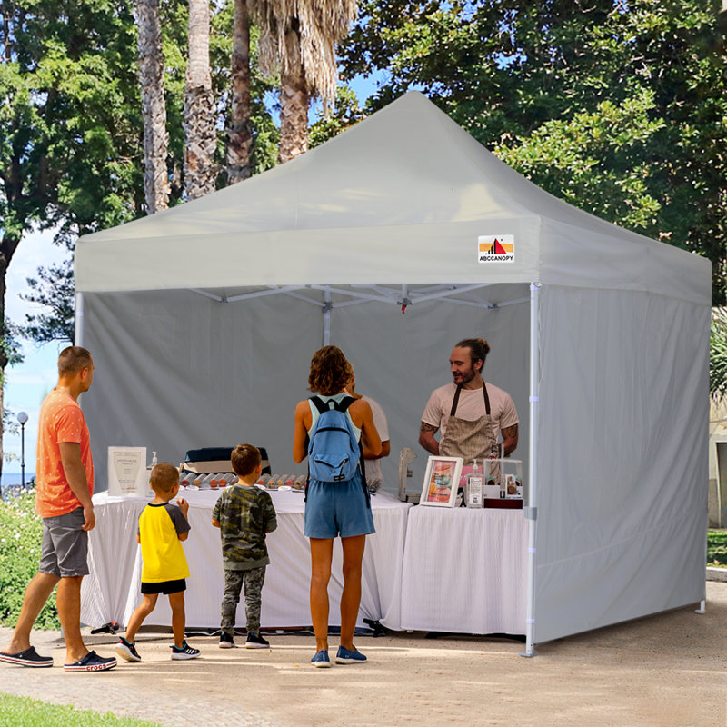 Navy Blue 10' x 10' Metal Pop-Up Canopy Tent with Sidewalls