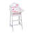 Doll High Chair with Accessories and Free Personalization Kit - White/Pink/Gingham