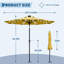 Parasol solaire de 10 pi avec 32 lumières DEL et abat-jour de marché à protection UV-59907775