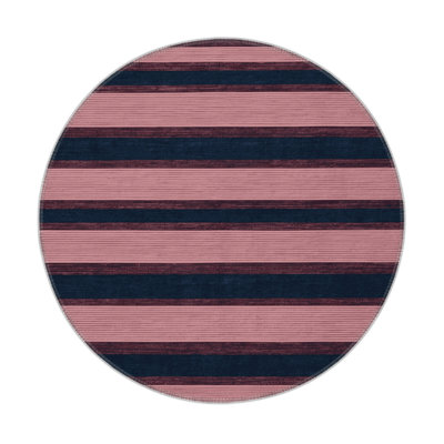 HorizontalStripes Pink Indoor and Outdoor Area Rug