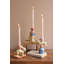  Porte-bougie en céramique de lapin de Pâques H 6 po - Ensemble de 3 décorations printanières multicolores émaillées