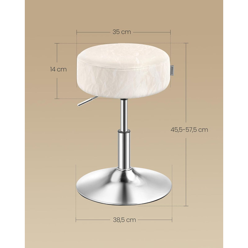 Upholstered Adjustable Height Counter Stool with Metal Frame