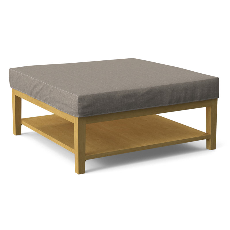 Hammond Square Ottoman, Antique Black Finish, Stone Crypton Performance; 0884-83