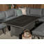 GREY 8 SEATER - 6pc corner lounging set includes, 1 LH & RH sofa bench, 1 middle seat, 1 corner seat & 150x90cm Fire pit table + 1 x 2 seater bench