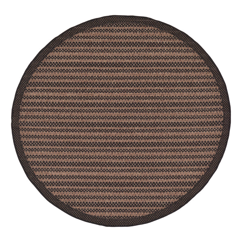 Tapis intérieur / extérieur à rayures Mokszycki, Rond 6 pi