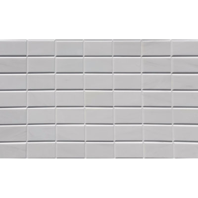 Bianco Dolomite 3" X 6" Beveled Marble Look Floor And Wall Tile