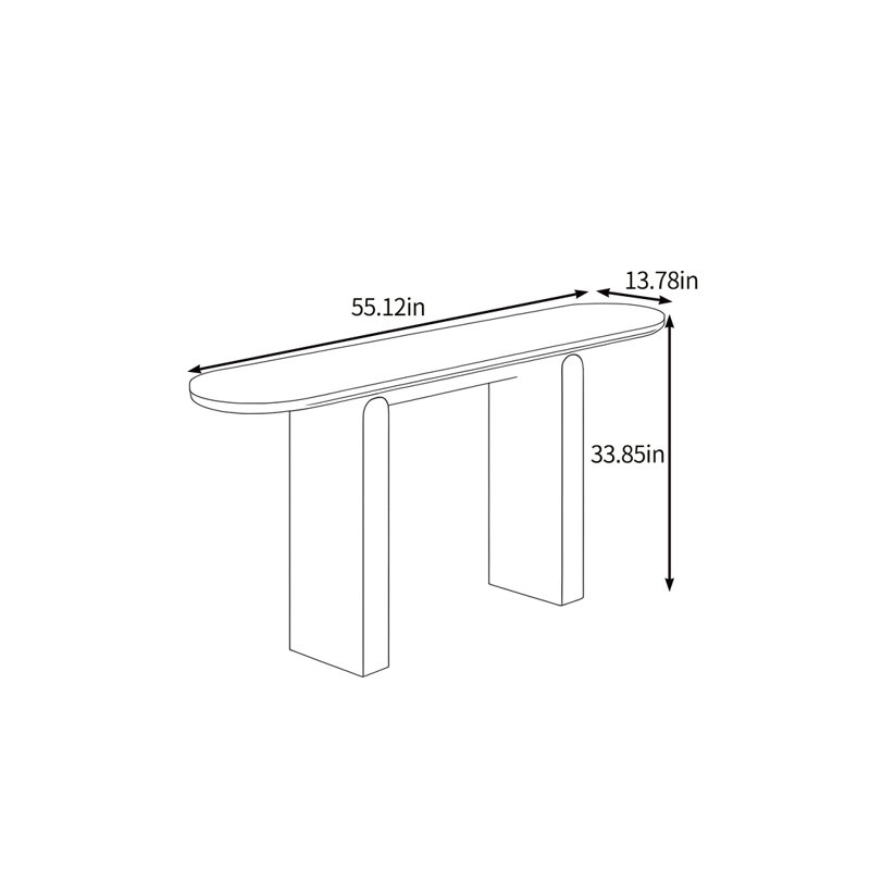 Console lisse et simple, H 33,46 po x l 55,12 po x P 13,78 po, Noir
