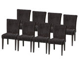 Anishia High-Density Polyethylene (HDPE) Wicker Premium All-Weather Wicker Dining Side Chair with Cushion