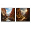 «Desert Canyon Landscape I - Canyon», ensemble de 2 reproductions d'art sur toile-913405719-913405717