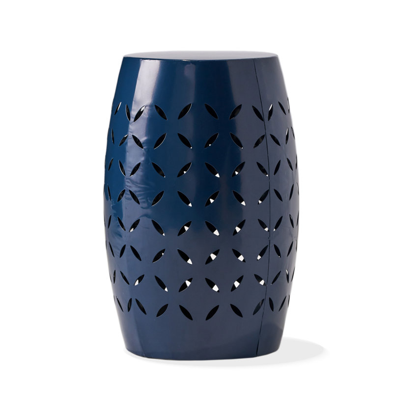 Outdoor Metal Patio Side Table,End Table, Dark Blue