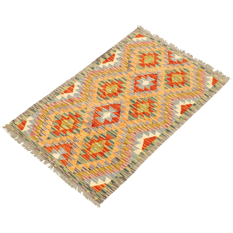 Tapis décoratif en laine de conception unique noué à la main New Age 3 pi 2 po x 5 pi 1 po Botju