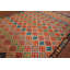 Tapis en laine tissé à plat à motif treillis 9 x 11