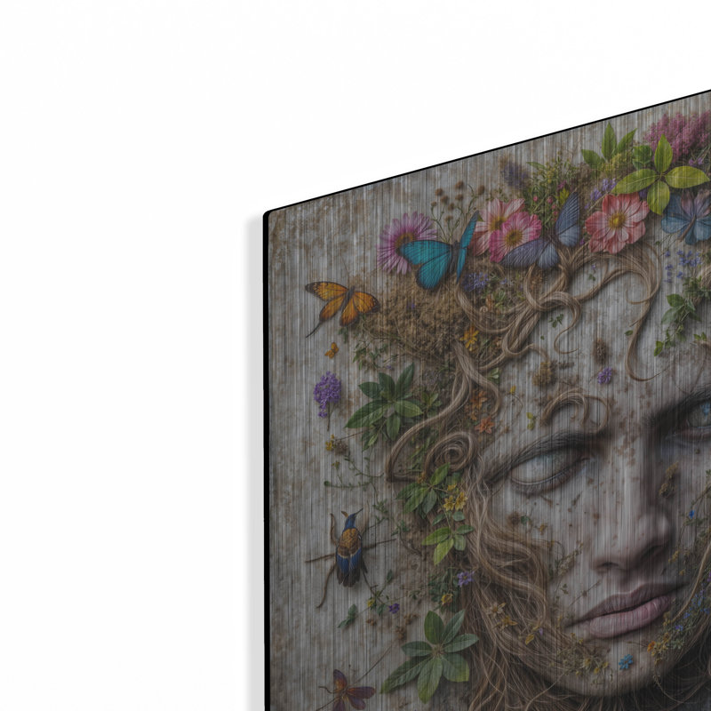  «Earth Face 2» par Rey Klimt, art mural en métal, 12 po x 12 po, H 12 po x l 12 po