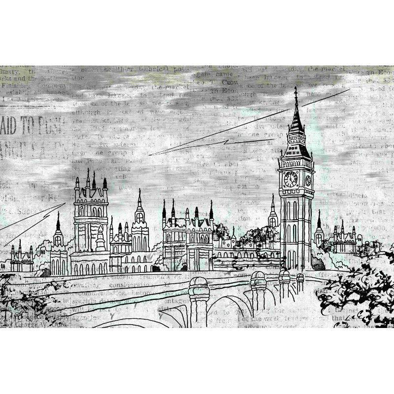 Big Ben - reproduction de dessin sur toile tendue, H 8 po x l 12 po