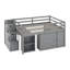Lit mezzanine double avec bureau d'écriture rétractable et 3 tiroirs-141965292