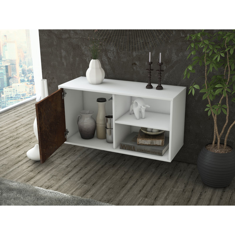 Dauphine Unfinished Floating TV Stand, Dark Oak