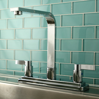 NuvoFusion Double Handle Kitchen Faucet, Without Spray