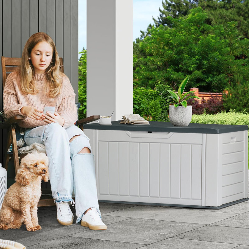 Winado 58.9'' W 158 Gallons Water Resistant Resin Lockable Deck Box