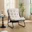 Chaise longue d'extérieur pour patio avec repose-pieds, fauteuil inclinable confortable avec coussin gonflable et repose-pieds