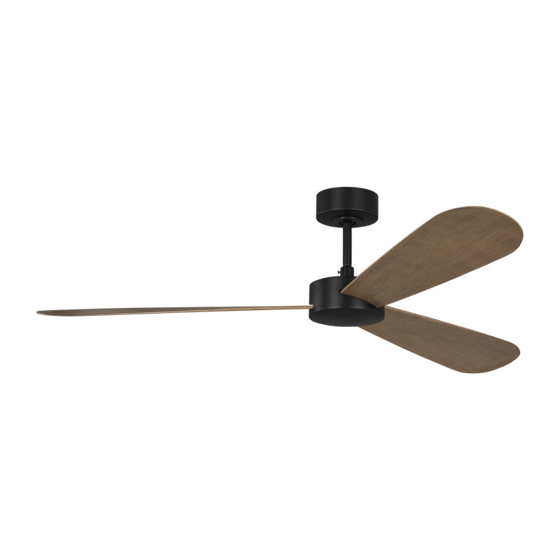 Visual Comfort Fan Paddle Smart 52 Indoor Ceiling Fan with Threaded Downrod, Matte White ABS blades and Handheld Remote, Oak