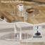 Table d'appoint en acrylique, table de bout avec poteau massif à plateau rond, table à piédestal pour le salon, la chambre à coucher, le balcon, assemblage facile (transparent, 17,7 po x 17,7 po x 23,6 po)-1501235841