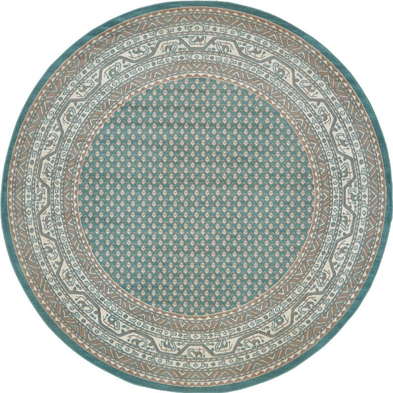 Tapis bleu turquoise Wingate, Rond 5 pi