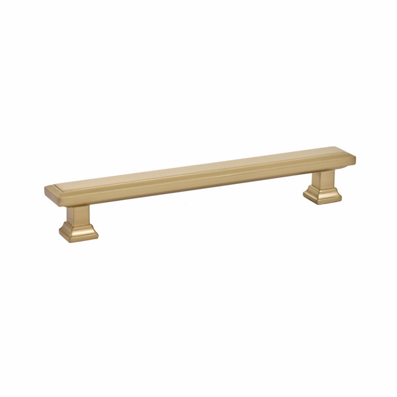 Emtek Geometric Rectangular Cabinet Pull, Satin Brass, 6"