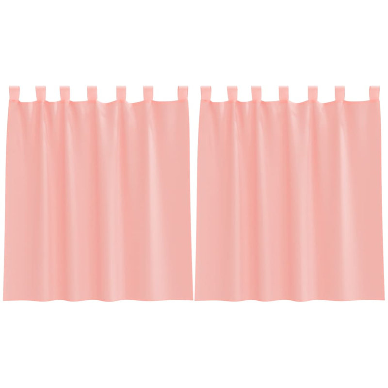Voile Curtains With Tab Top 2 Pcs, 140cm Width x 140cm Drop, Pink