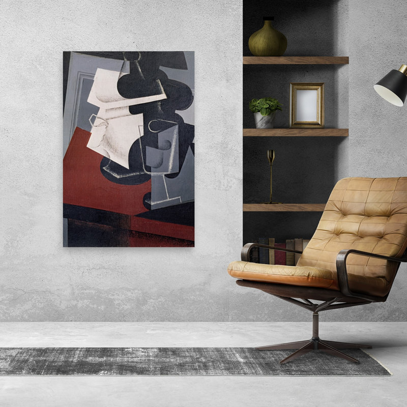 Nature morte sur une table, 1916, estampe d'art mural abstrait contemporain, 48" H x 32" W