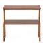 Table de bout de style Mid-Century moderne, table d'appoint étroite avec tablette de rangement à 2 niveaux