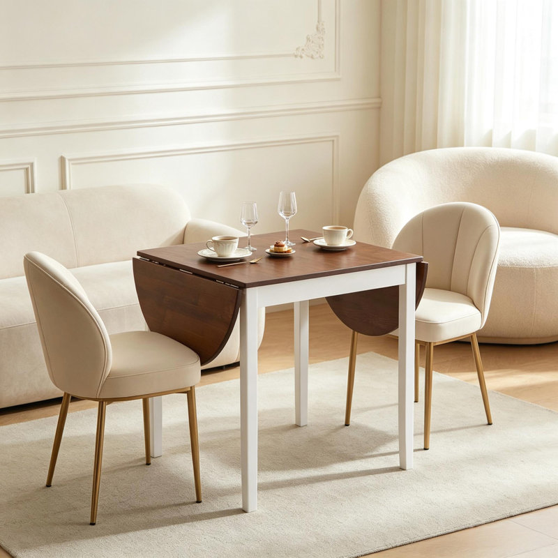 Convertible Drop-Leaf Dining Table,Multi-Function Extendable Table,Compact-to-Large Transforming Table(Only 1Pcs Table)