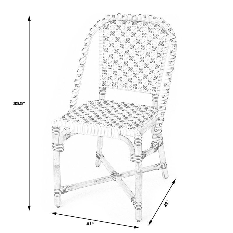 Tenor & Rattan Side Chair, White