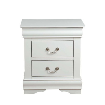 1Pc Traditional Classic 2-Drawers Nightstand