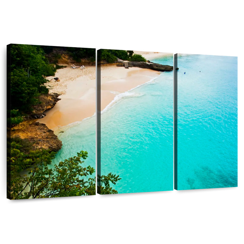 Gillard White Sand Beach Anguilla, 36" H x 57" W